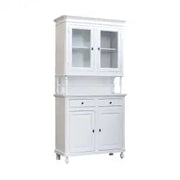 Credenza cristalliera napoletana in legno 2 ante Shabby chic bianco