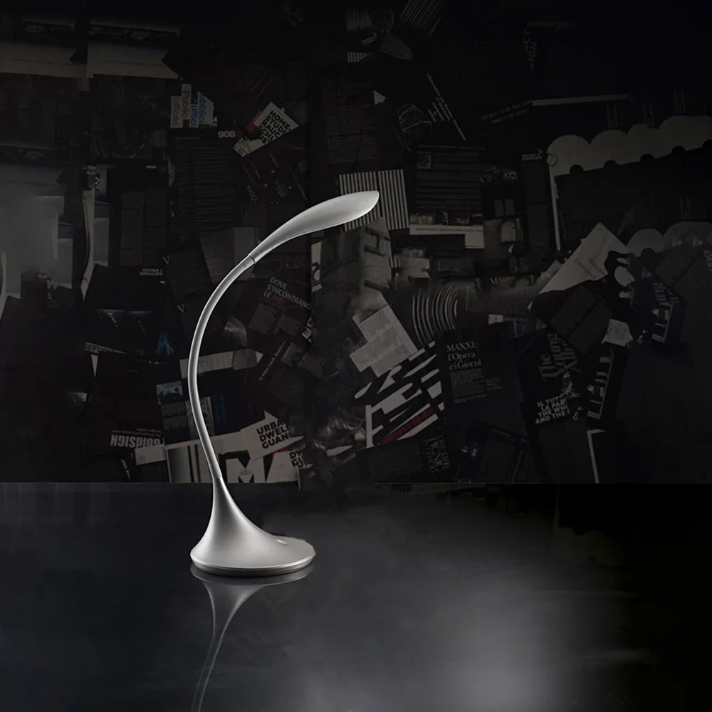 Lampada Da Scrivania Moderna Puddy Acrilico Grigio Led 4,5W 3000K