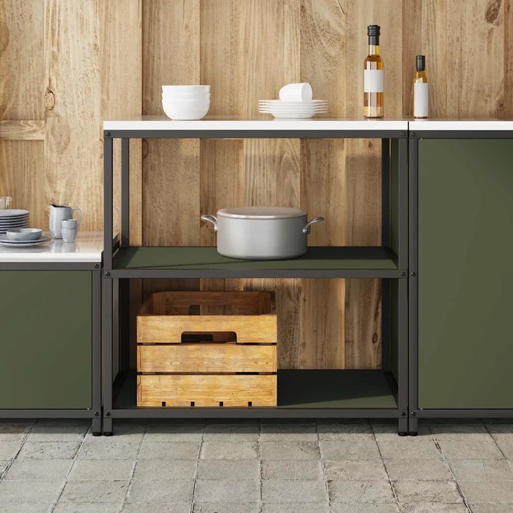 Pensile da cucina | Stoccaggio in cucina HATTEM Verde oliva 90 x 50 x 92 cm Acciaio