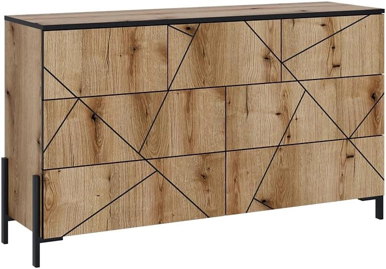 Tavolino da salotto Hatto, Rovere, 90 x 39.7 cm con 1 porta, adatto per riporre e conservare in camera da letto