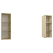 Mobile TV multimediale da parete mensola TV credenza TV per sala da pranzo soggiorno camera da letto 2 pezzi legno ingegnerizzato rovere Sonoma marrone 02_0029004