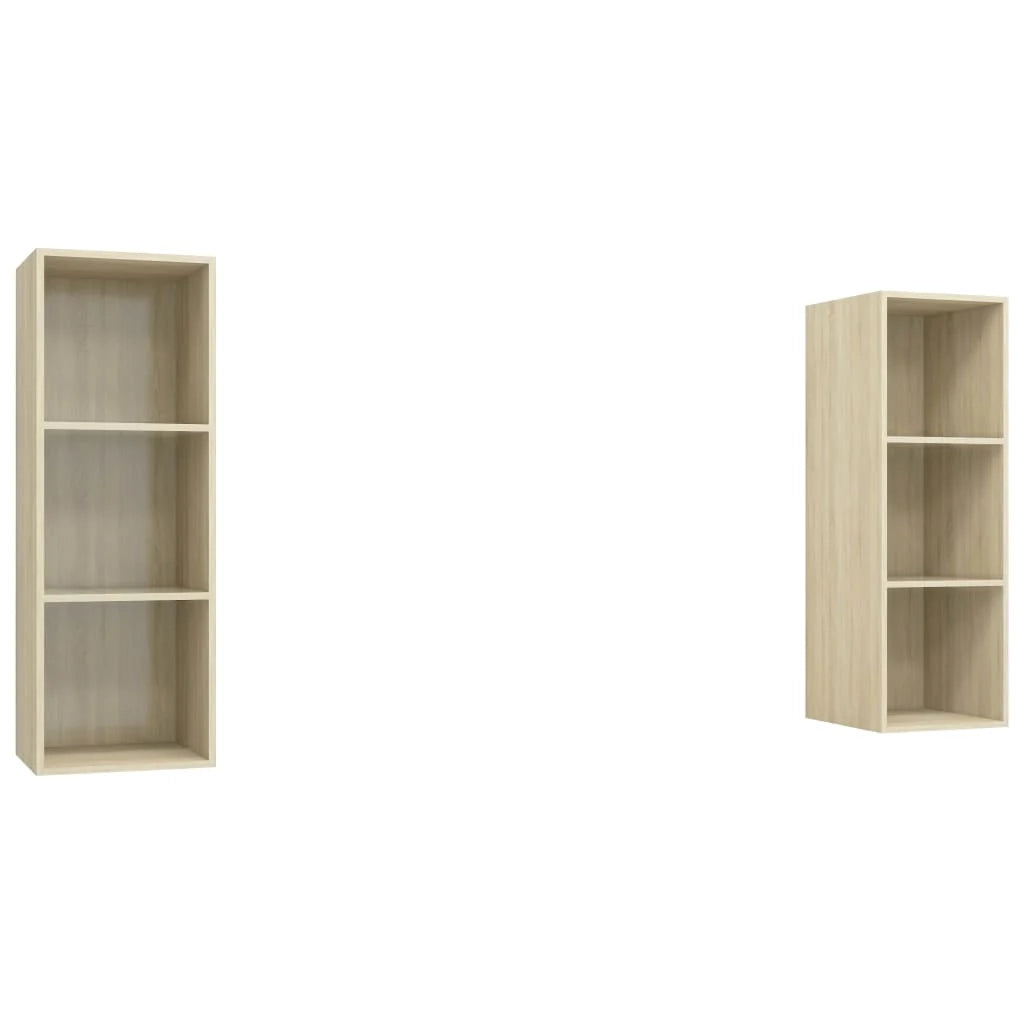 Mobile TV multimediale da parete mensola TV credenza TV per sala da pranzo soggiorno camera da letto 2 pezzi legno ingegnerizzato rovere Sonoma marrone 02_0029004