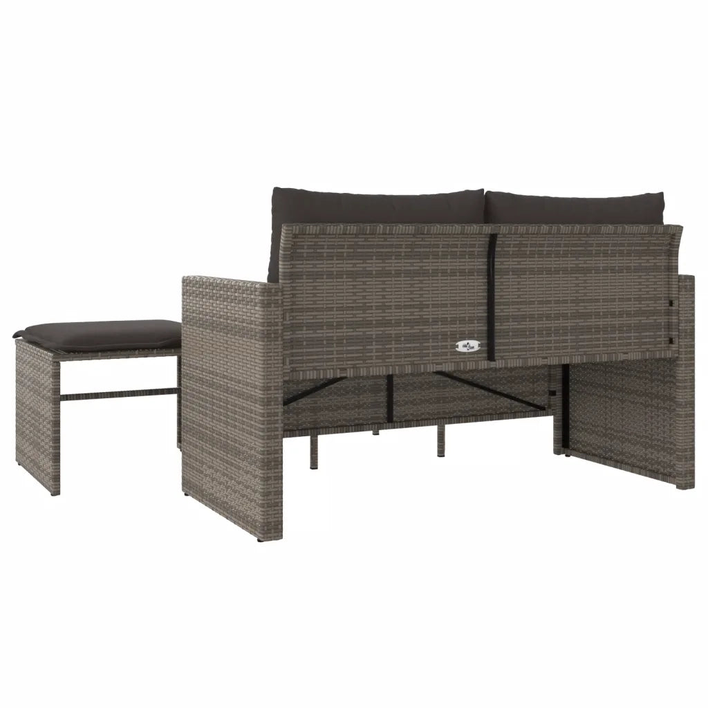 Set Divani da Giardino 3 pz | Set Salotto da Giardino con Cuscini Grigio in Polyrattan