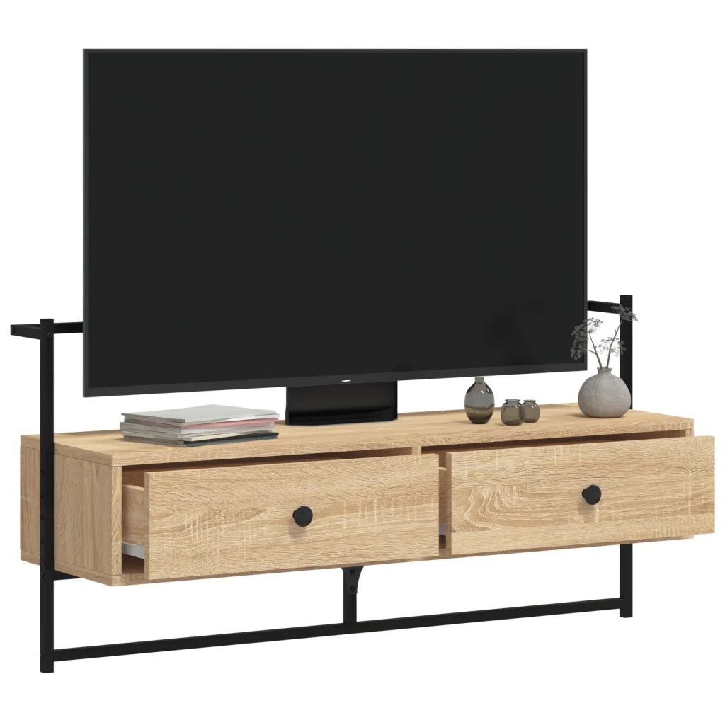 Mobile TV a Muro Rovere Sonoma 100,5x30x51 cm Legno Multistrato 833459