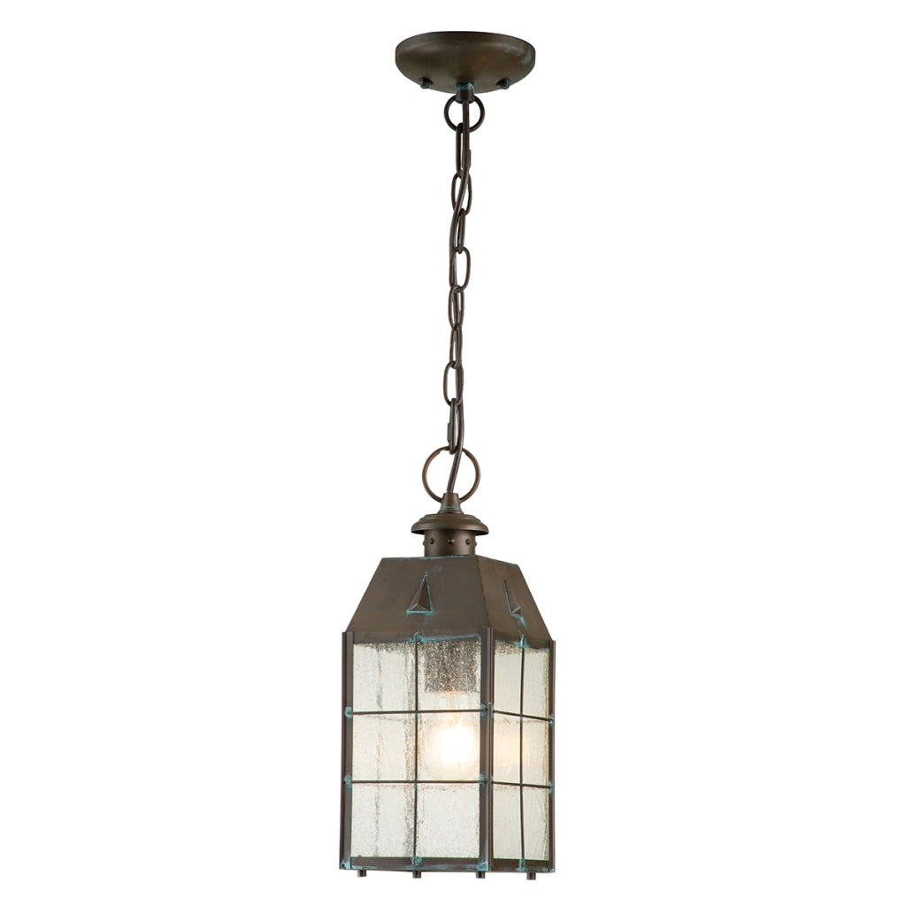 Lampada sospensione esterna media ottone anticato E27 Nantucket