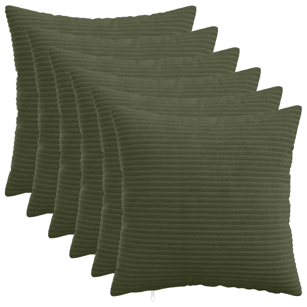 Federa 6 pcs HEERLEN Verde 50 x 50 cm corduroy 910904