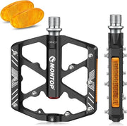 Pedali da bicicletta antiscivolo con riflettori | Set di pedali da MTB in alluminio CNC 2 pezzi per bicicletta da corsa, mountain bike, e-bike