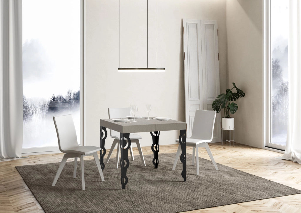 Tavolo allungabile 90/246x90 cm Karamay cashmere gambe antracite
