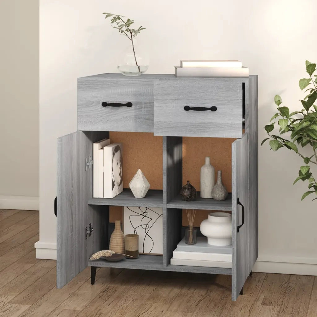 Credenza | Madia | Buffet da pranzo | Armadio da pranzo Grigio Sonoma 69,5x34x90 cm in Legno Multistrato