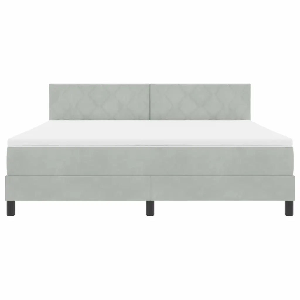 Letto a Sorgente LED con led Grigio chiaro 180 x 200 cm Velluto