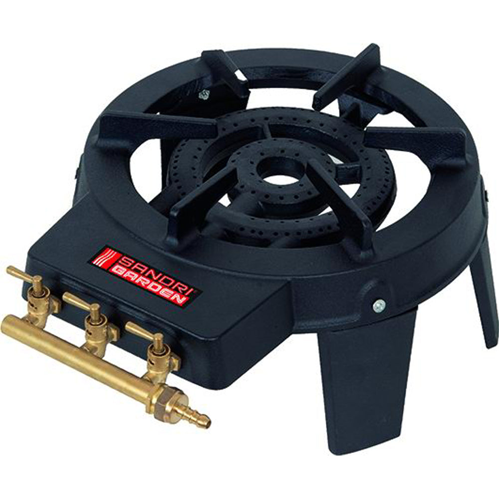 FORNELLONE FORNELLO GHISA GAS BRUCIATORE A 3 FUOCHI CAMPEGGIO 8KW SANDRIGARDEN