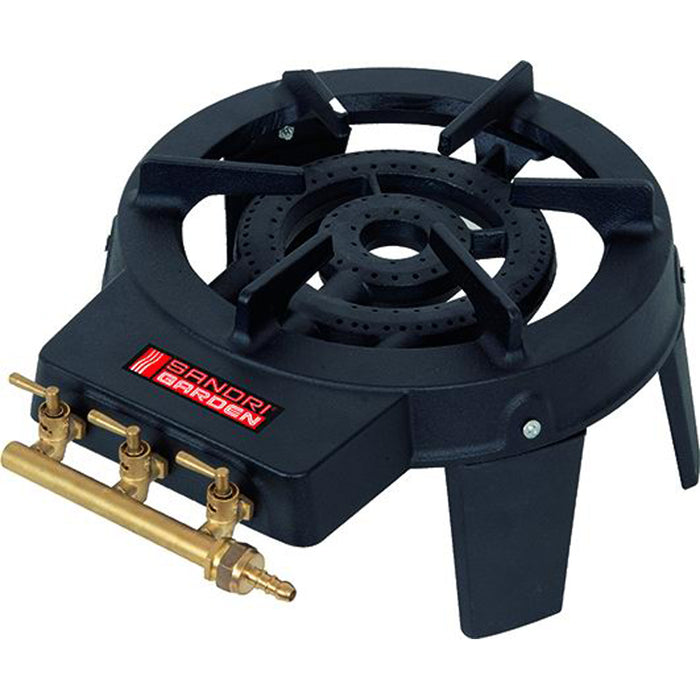 FORNELLONE FORNELLO GHISA GAS BRUCIATORE A 3 FUOCHI CAMPEGGIO 8KW SANDRIGARDEN
