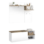 Graziella, Mobile da Ingresso 3 Ripiani Made in Italy, 120x40x154h cm Bianco Lucido