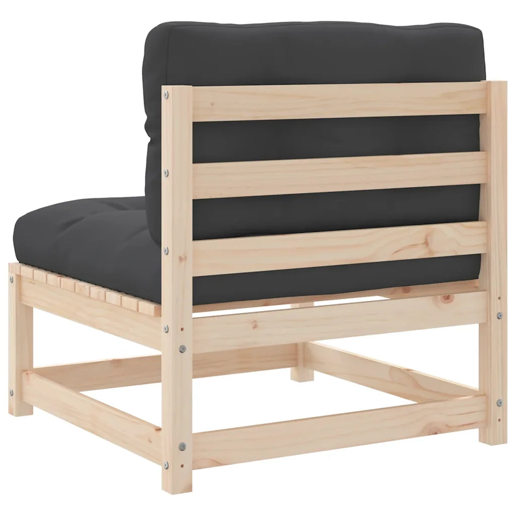 Divani Giardino Senza Braccioli con Cuscini 2 pz-Sofa da giardino-Divano da esterno Massello Pino 137443