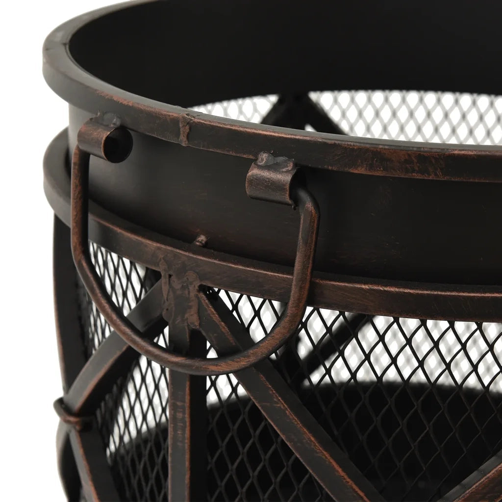 Braciere Rustico con Attizzatoio Î¦42x54 cm in Acciaio cod mxl 66578