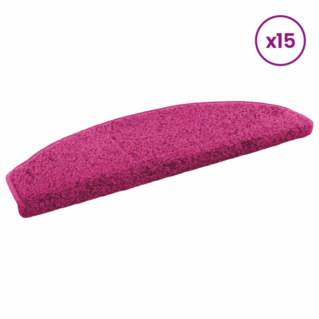 Tappetini per scale autoadesivi 15 pcs Rosa 80 x 24,5 x 3,5 cm 42038661