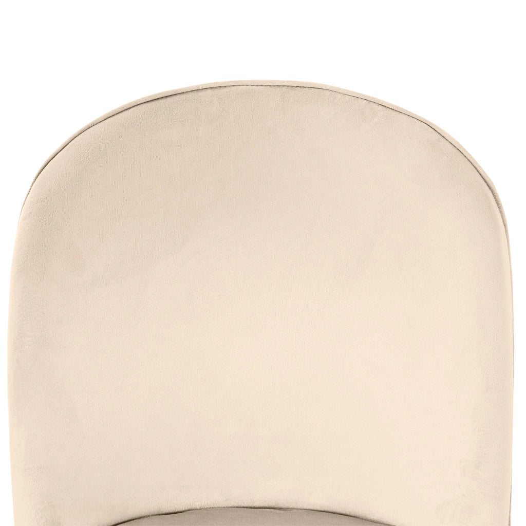 Sedia da pranzo in velluto, sedia con schienale ergonomico e gambe in metallo, Beige