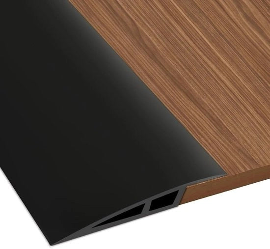 Profilo di transizione in PVC per compensazione di altezza, autoadesivo, adatto per pavimenti e laminati, ideale per differenze di altezza tra 5-10mm, nero 1m x 5cm