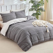 Set di lenzuola 3 in 1 stile e comodo da 220 x 200 cm con disegno a tappeto e chiusura a raccordo