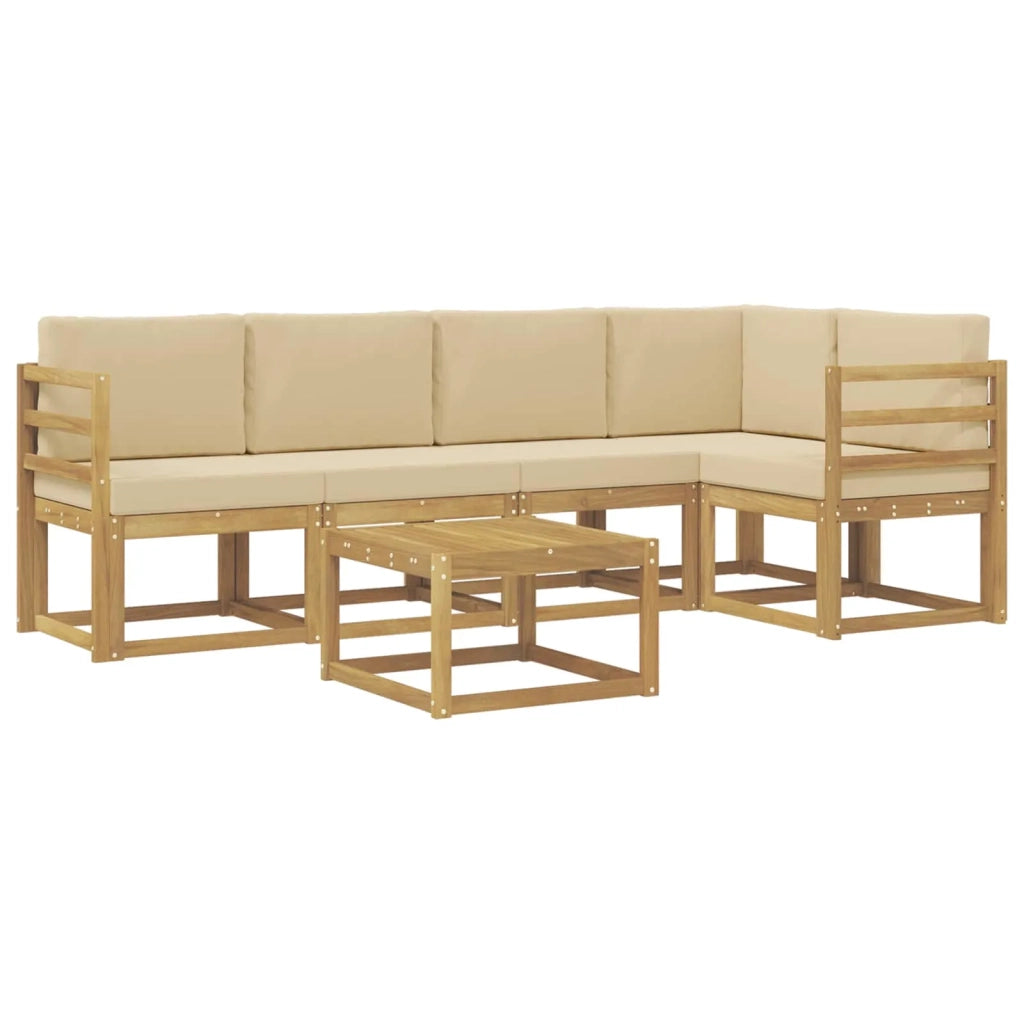 Set di divani da esterno 6 pz Bianco e Beige 3387652