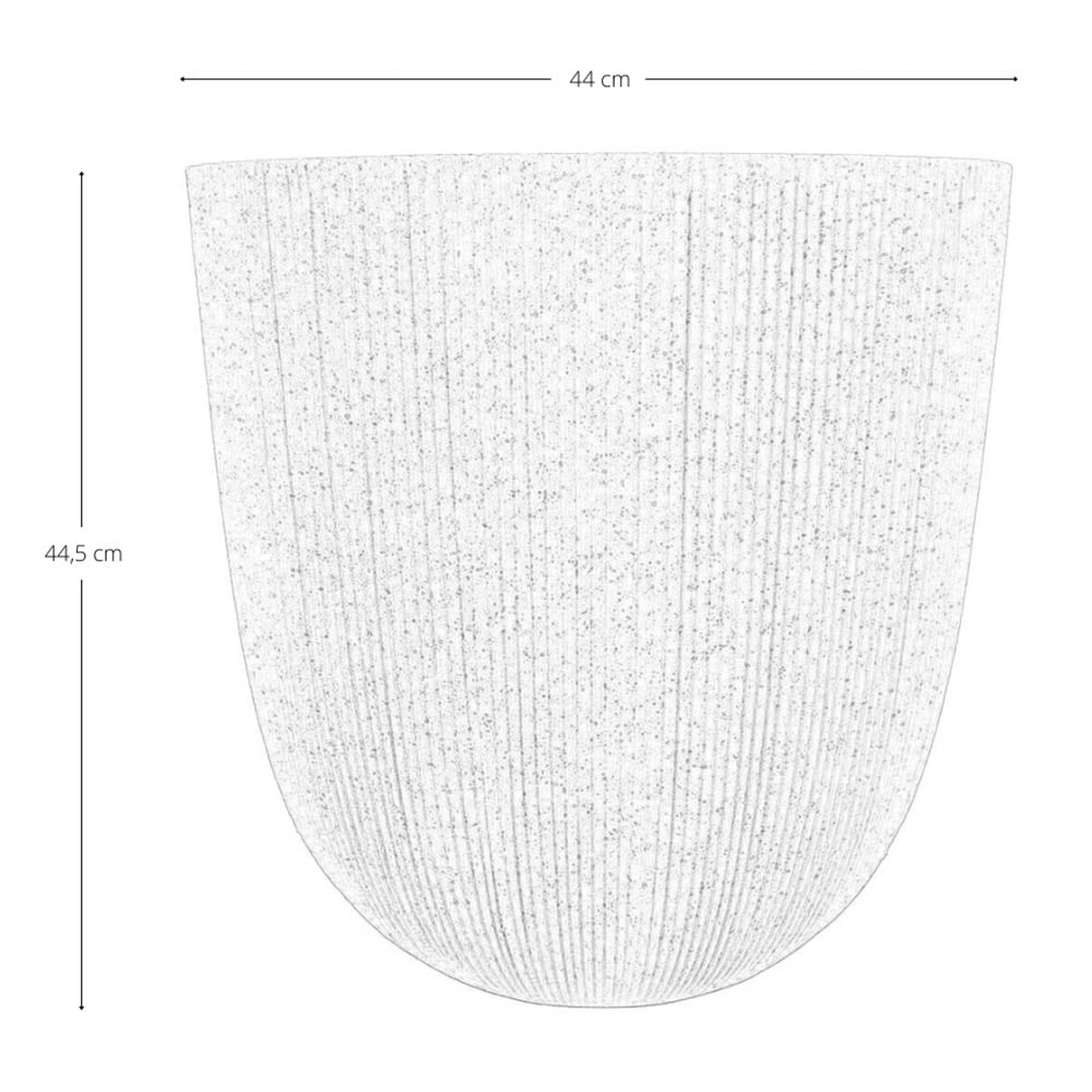 Vaso in plastica HDPE poliresina alta densità per piante Cilindro Grigio h 44,5