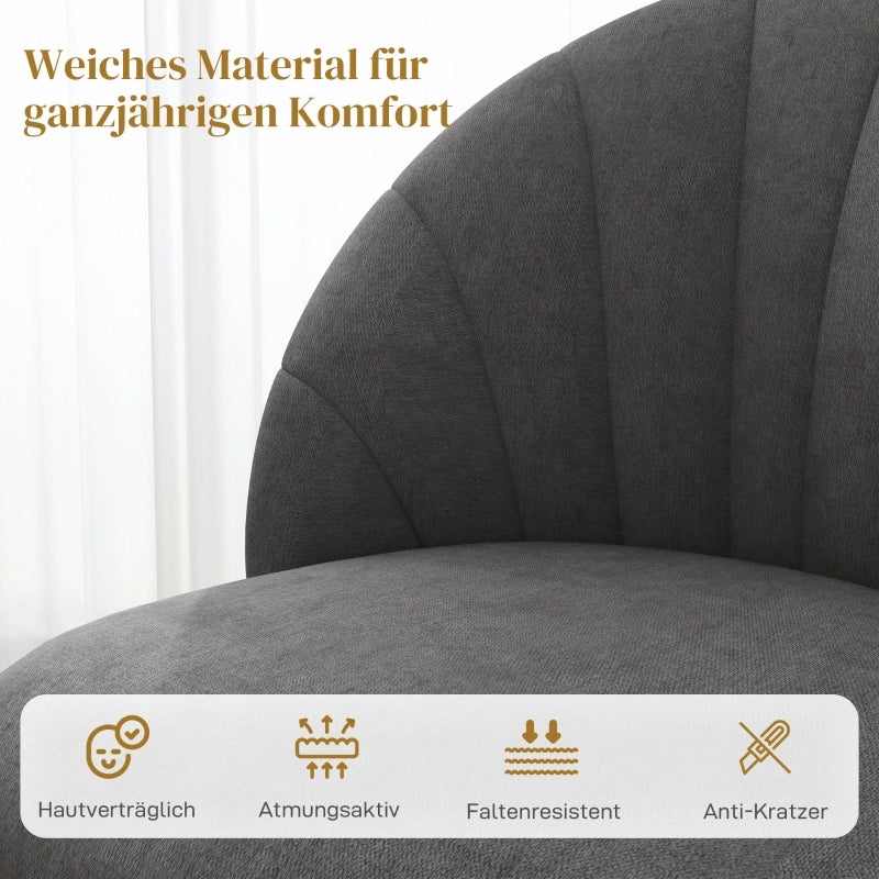 Sedie da pranzo set da 4 senza braccioli con schienale ergonomico e gambe in acciaio grigio scuro 52 × 54 × 79 cm