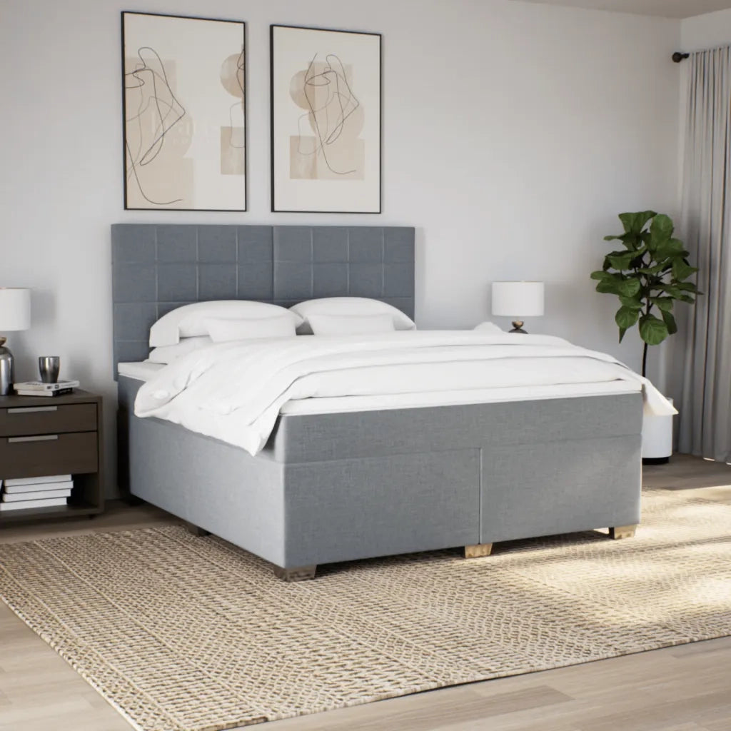 Giroletto a Molle con Materasso Grigio Chiaro180x200 cm Tessuto 3292867