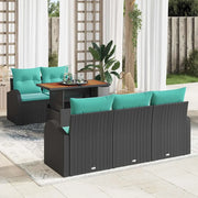 Set Divano da Giardino con archiviazione 6 pcs Nero Poly Rattan 3358265