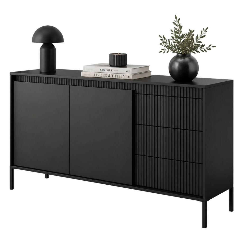 Madia Hatomo, Credenza 3 Cassetti, 154x40x81h cm Beige
