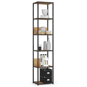 Scaffale stile industriale con ripiani in legno 40 cm Nera, Quercia Craft 40x32x192 cm