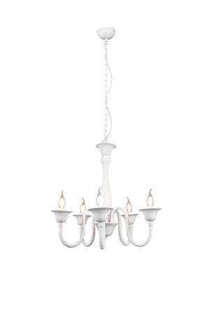 Lampadario da Interno  E14 in Metallo Bianco Opaco