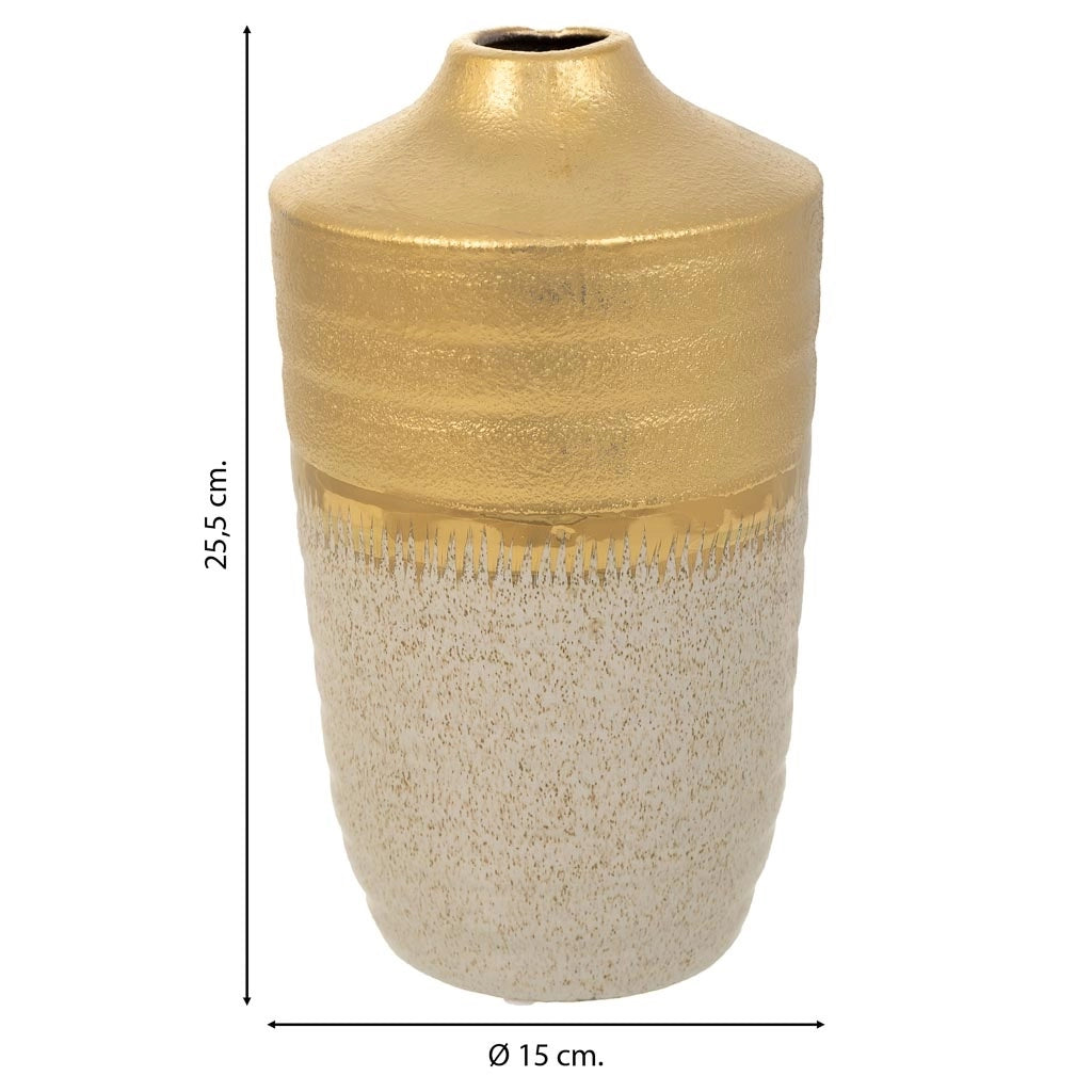 Vaso in ceramica dorata 15x15x25,5h