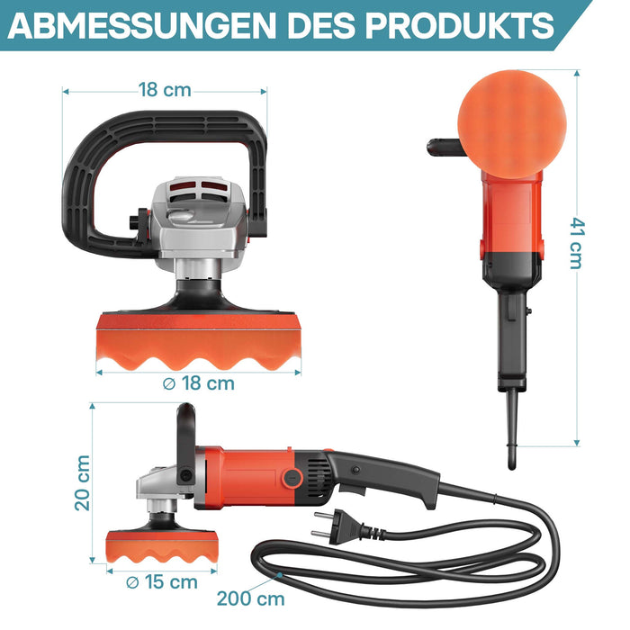 Lucidatrice 1200W  Levigatrice a 6 livelli fino a 3000rpm Smerigliatrice rotativa Set