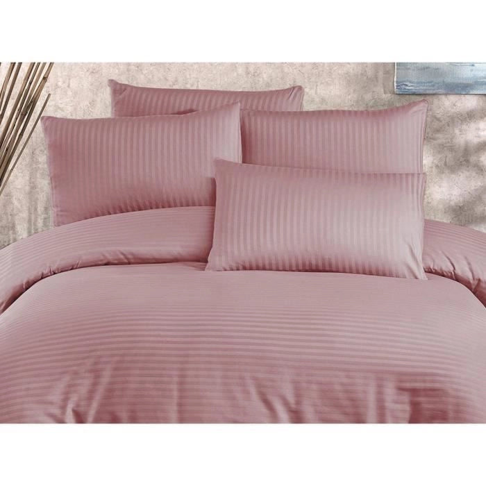 Completo letto - 1 copripiumino 220 x 240 cm + 2 federe 60 x 60 cm - 70% poliestere, 30% cotone - Cipria