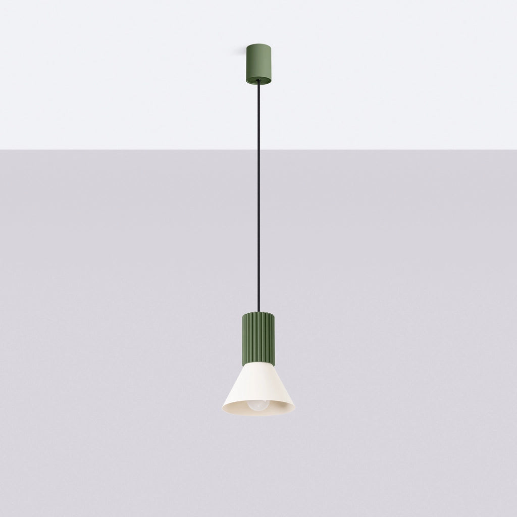 Lampada a sospensione moderna verde/beige E14 Moldea Pure Lume