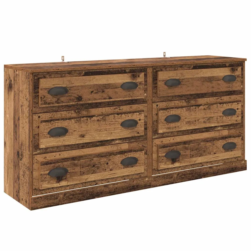 Credenza | Sideboards con cassetto 2 pcs Legno vecchio 70 x 35,5 x 67,5 cm