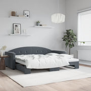 vidaXL Divano Letto con Letto Estraibile Grigio Scuro 90x200cm Velluto