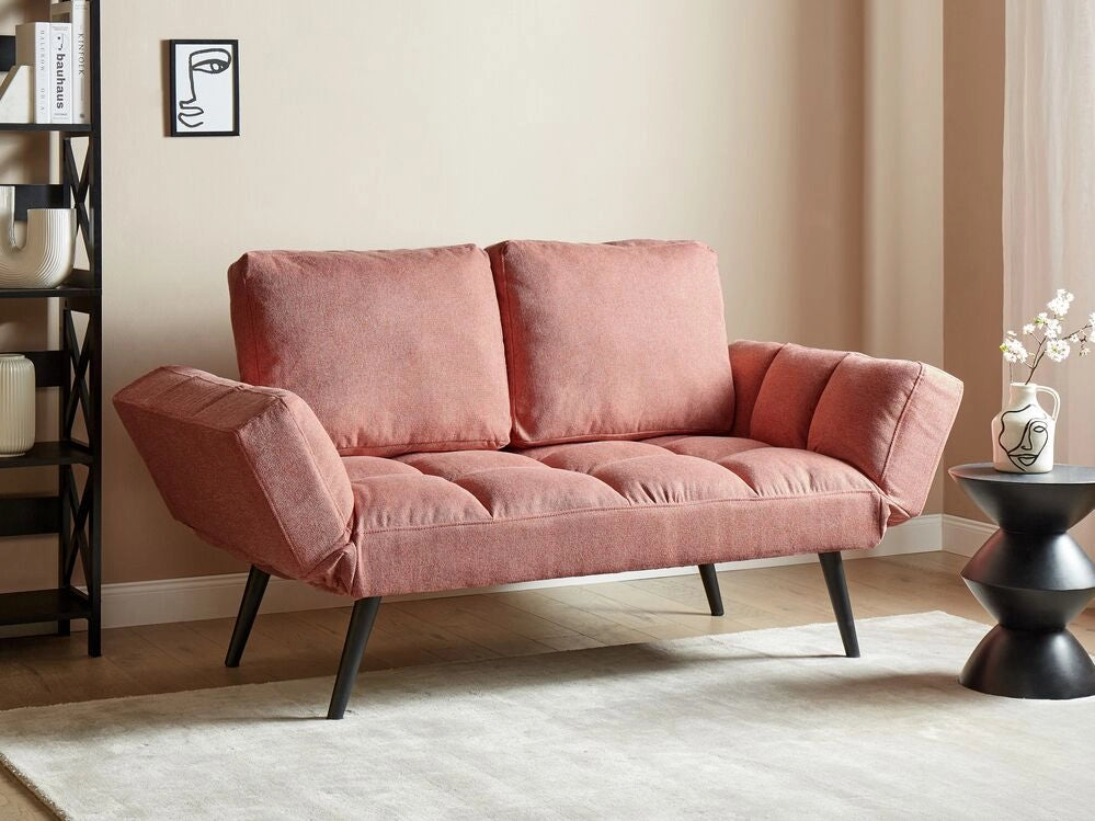 Divano letto moderno e minimalista, poltrona con braccioli regolabili tessuto rosa stile Minimalista soggiorno