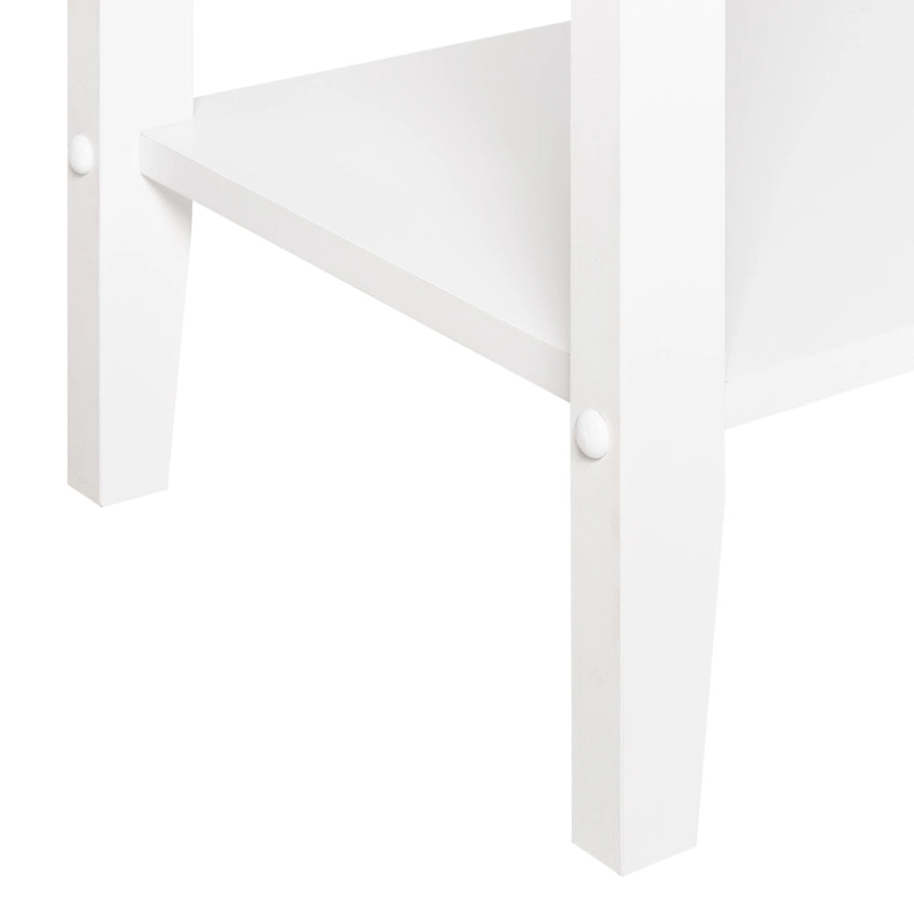 Consolle a 2 cassetti con 1 ripiano in MDF bianco Maniglie dorate Soggiorno elegante
