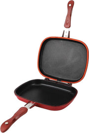 Piastra antiaderente quadrata 28cm - Padella per biscotti per camping - Griglia per panini - Utilizzabile indoor e outdoor