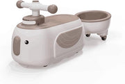 2 in 1 Giocattolo Cavalcabile per Bambini, Macchina a Spinta con Rimorchio Stacabile Luci e Musica, Spazio Sotto Sedile, Ideale per Bambini 1 Anni+ (Marrone)