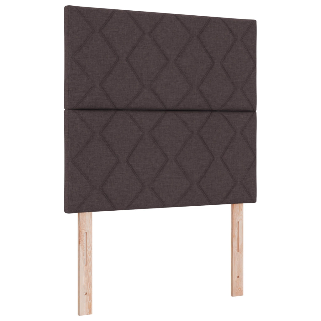 Letto a molle con materasso e panca marrone scuro 120x190 cm tessuto