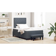 Letto a molle con materasso Grigio scuro 120 x 200 cm Velluto 3344439