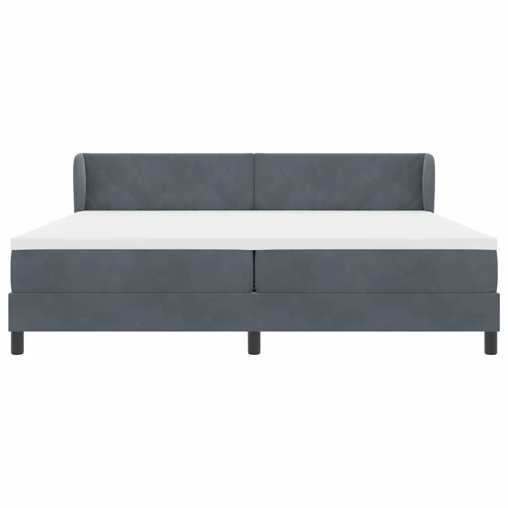 Letto a molle con materasso Grigio scuro 200 x 200 cm Velluto 3340461