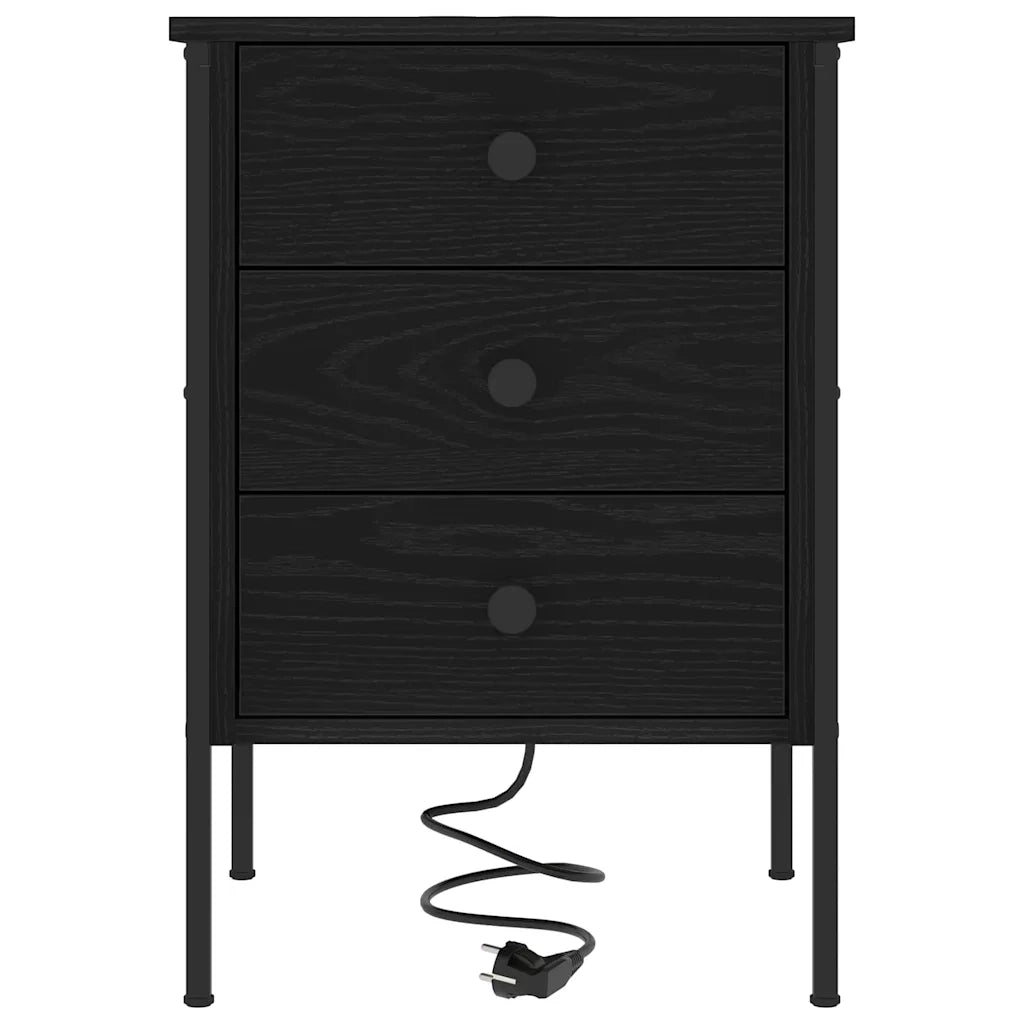 vidaXL Armadio da Notte Rovere nero 42 x 41 x 61 cm Legno multistrato