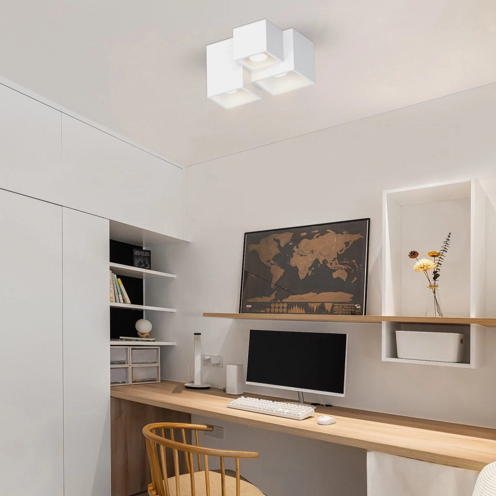 ZMH Lampada da soffitto plafoniera LED moderna gesso bianco faretto GU10 per soggiorno