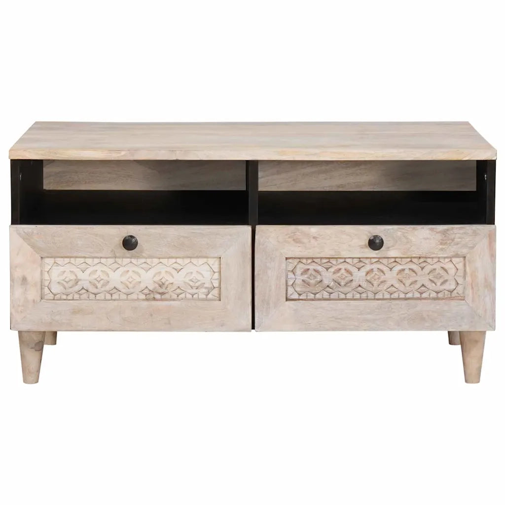 Tavolino da salotto | Tavolino da caff¨¨ | Tavolino da Soggiorno Bianco Sbiancato 80 x 54 x 40 cm