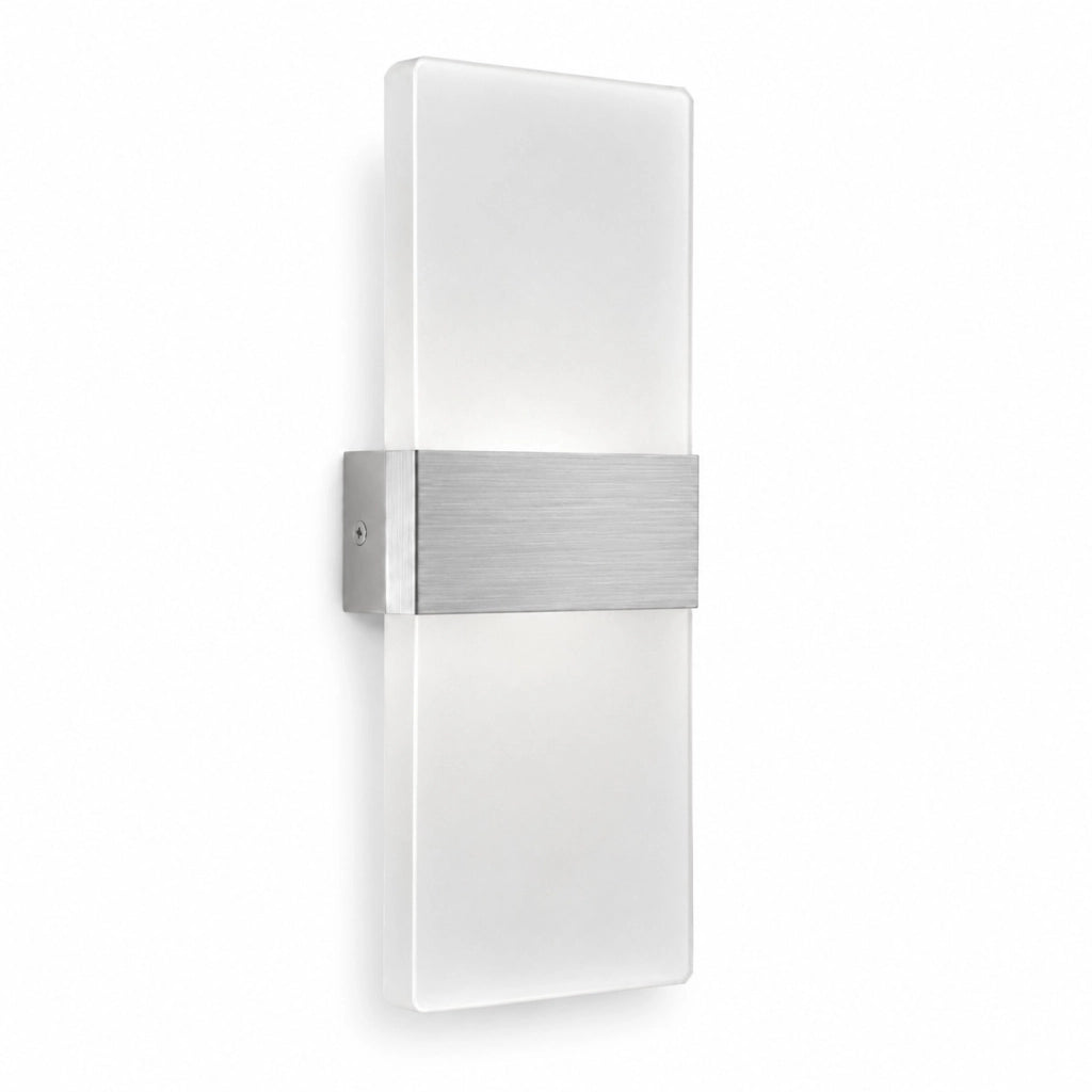 APPLIQUE LED 10W ESTERNO LAMPADA PARETE ARGENTO IP65 3000K 4000K 6000K ET-31701