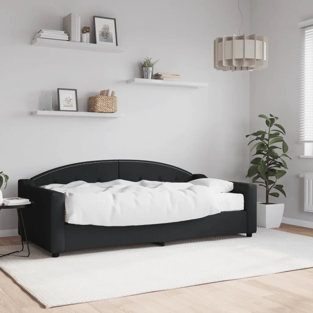 Divano Letto con Materasso Nero 90x190 cm in Tessuto 3197524