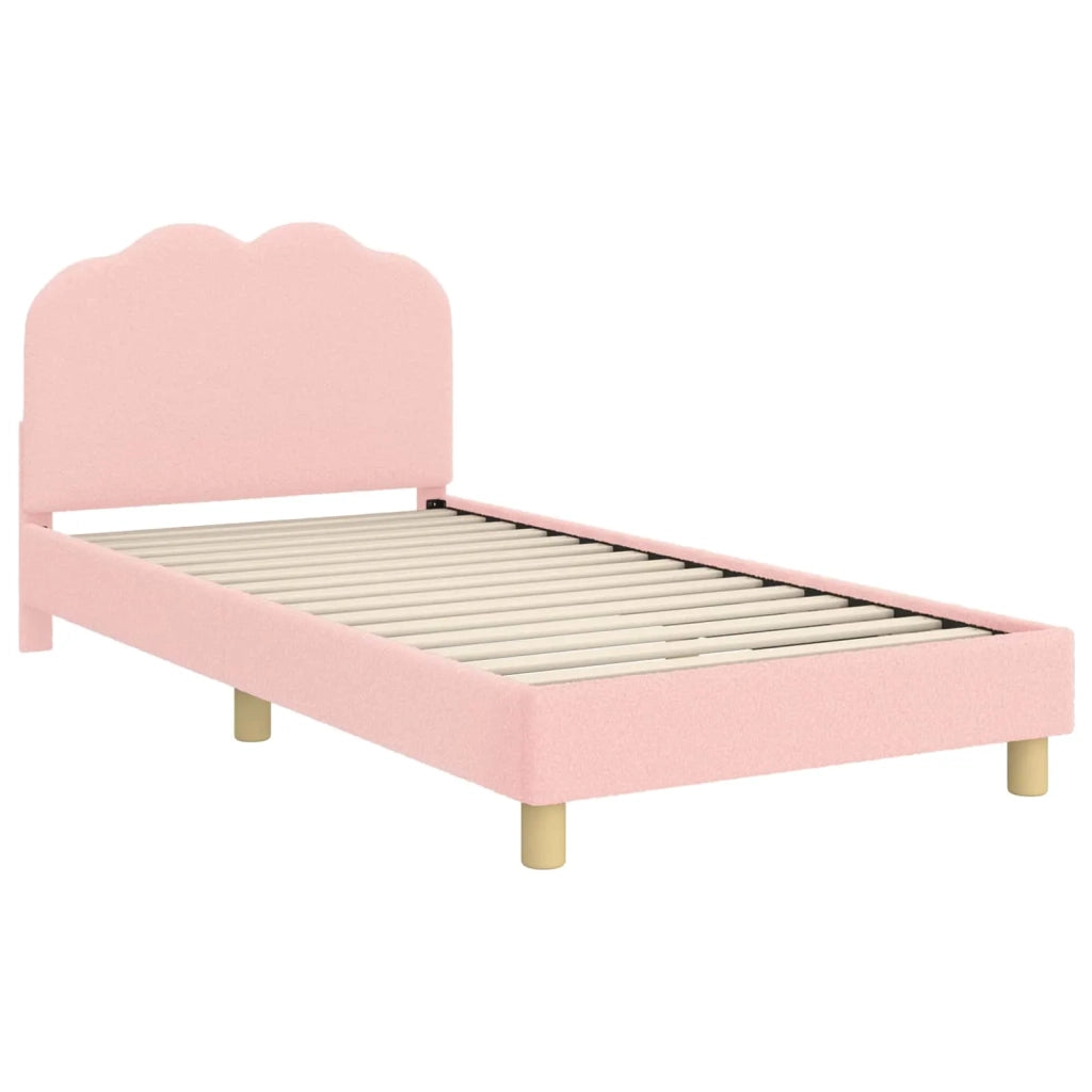 Struttura letto Bambini | Letto Infantile | Lettino con testata Rosa 80 x 200 cm Boucl¨¦